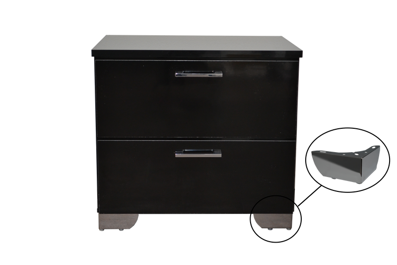 Florence Nightstand with Black Glossy & Chrome Legs