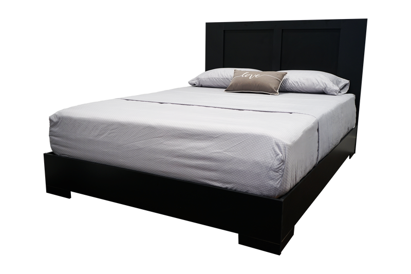 Milano Bed in Black Matte with Modern Platform