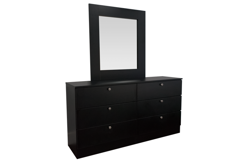 Milano/Monaco Dresser in Black Matte, with Optional Mirror