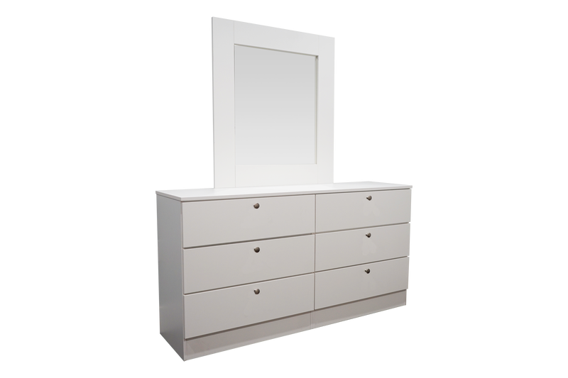 Milano/Monaco Dresser in White Matte, with Optional Mirror